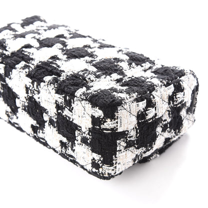 Chanel Tweed Quilted Mini Rectangular Flap Black Ecru White 8 of 12