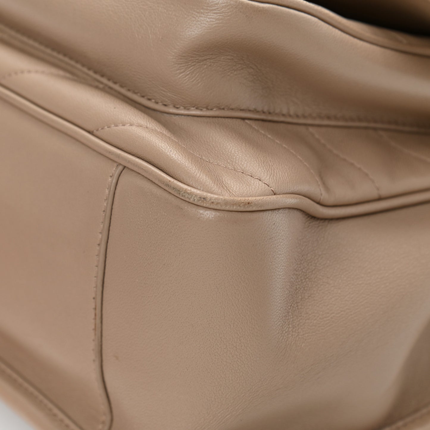 Lambskin Matelasse Monogram Medium Niki Chain Satchel Dark Beige