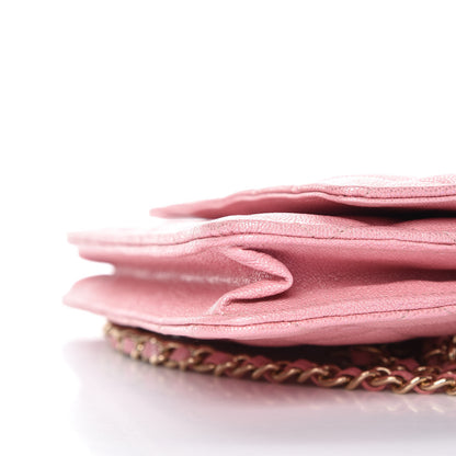 Chanel Iridescent Caviar Quilted Wallet on Chain WOC Rose Pink 6 of 11