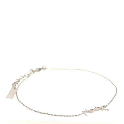 Saint Laurent Brass Monogram Charm Bracelet Silver 1 of 5