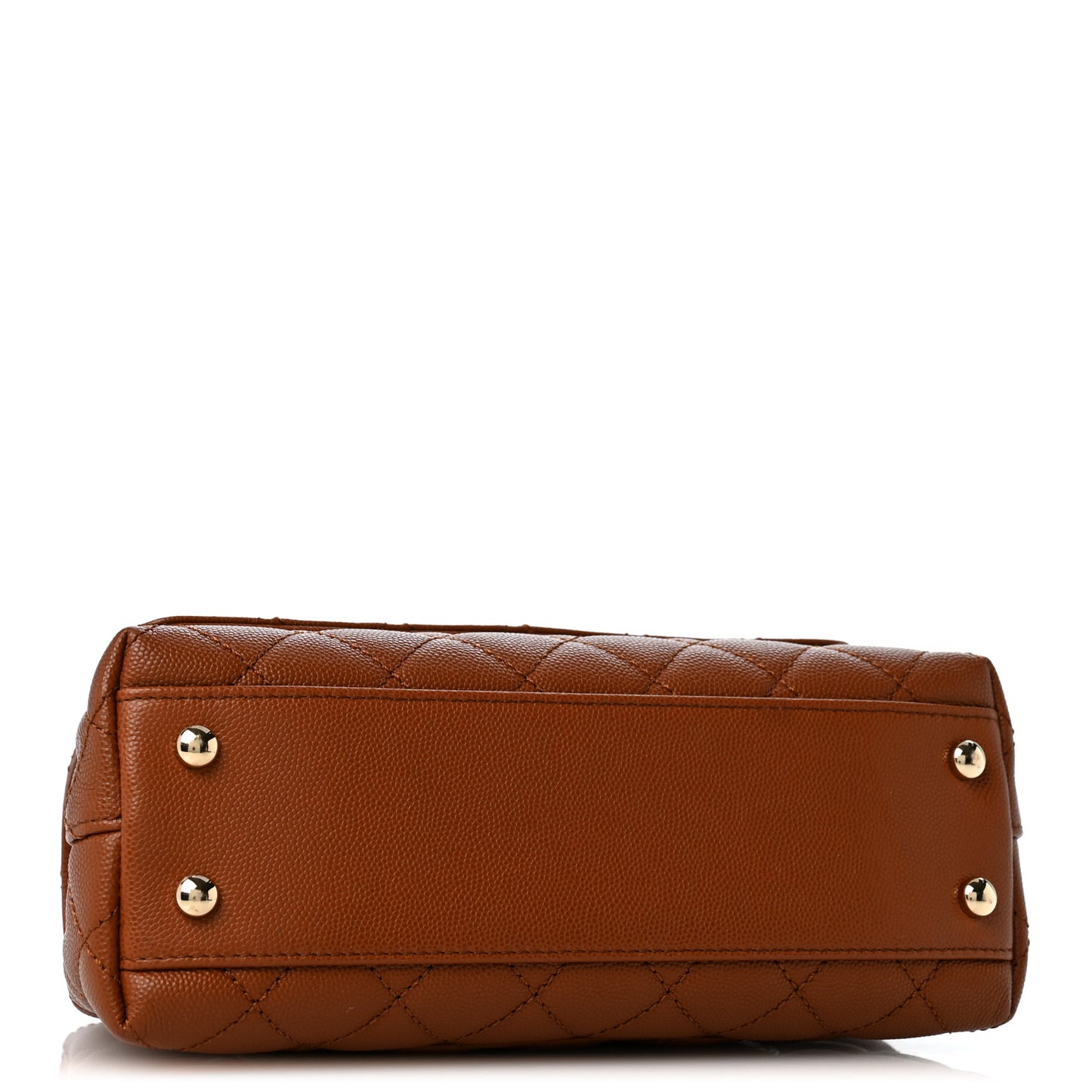 Caviar Quilted Mini Coco Chain Handle Flap Brown