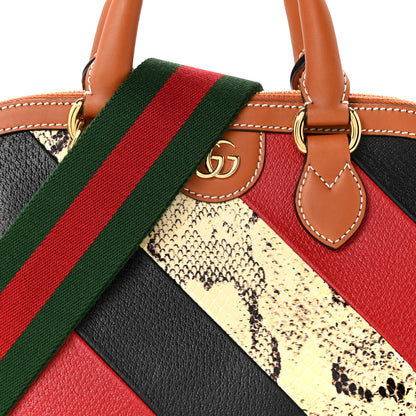 Gucci X DANS LE VERT Calfskin Snakeskin Medium Top Handle Dome Bag Brown Multicolor 9 of 13