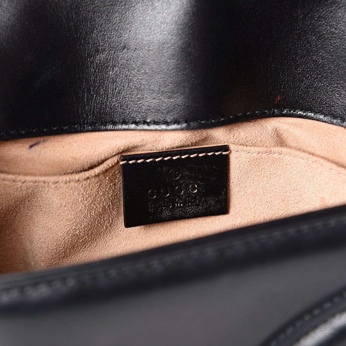 Calfskin Matelasse Mini GG Marmont Shoulder Bag Black