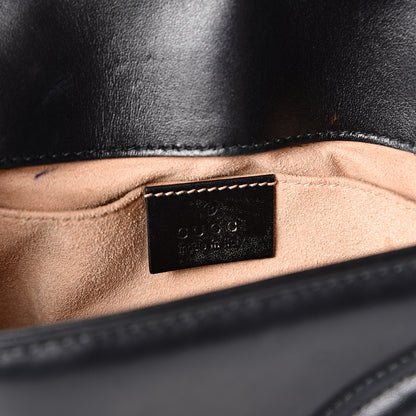 Gucci Calfskin Matelasse Mini GG Marmont Shoulder Bag Black 5 of 12