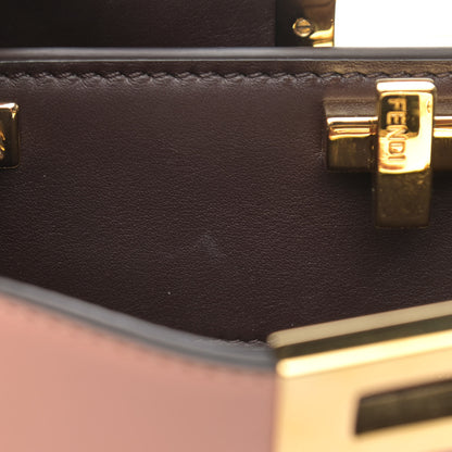 Fendi Vitello Tahiti Burro Medium Peekaboo Iconic Essentially Satchel Rosa Burbon Maya 12 of 12