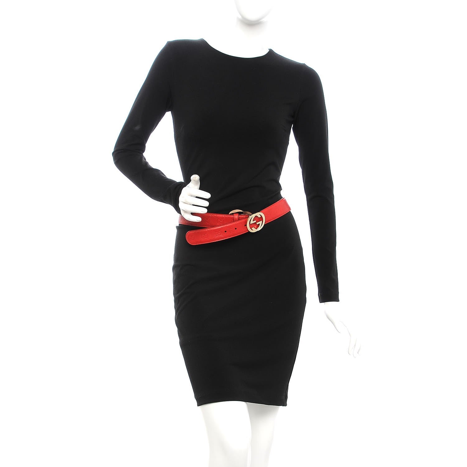 Gucci Guccissima Signature Interlocking G 37mm Belt 110 44 Hibiscus Red 2 of 11