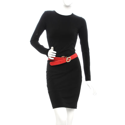 Gucci Guccissima Signature Interlocking G 37mm Belt 110 44 Hibiscus Red 2 of 11