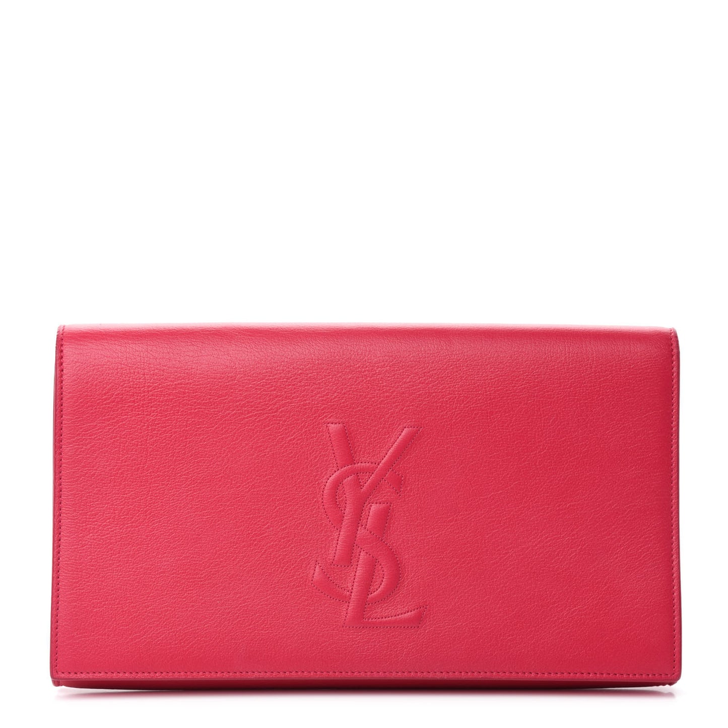 Calfskin Monogram Large Belle De Jour Clutch Lipstick Fuchsia