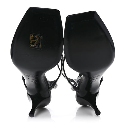 Saint Laurent Calfskin Cassandra 60 Ankle Strap Sandals 38.5 Black 5 of 9