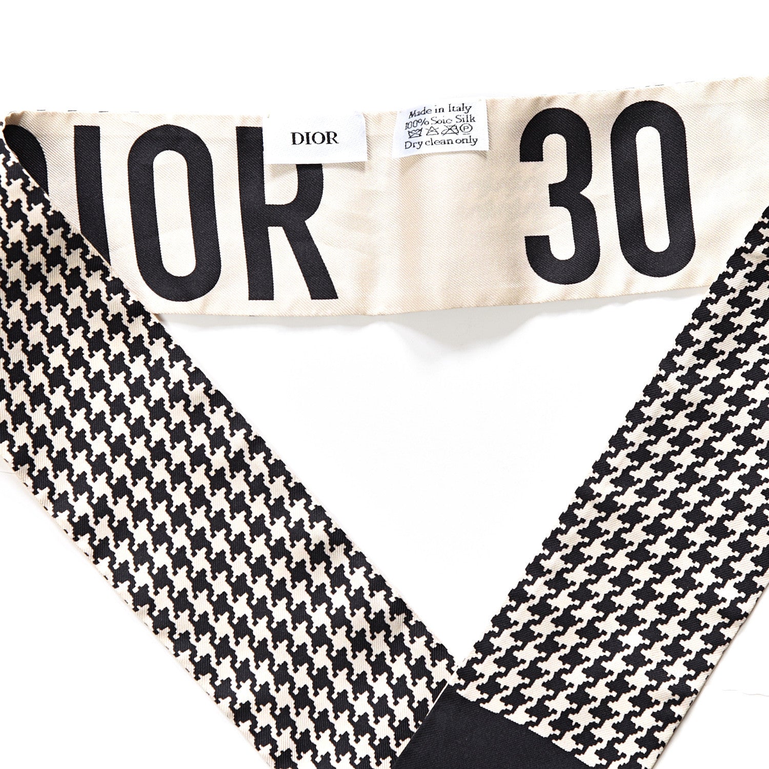 Christian Dior Silk 30 Montaigne Mitzah Scarf Black White 2 of 3