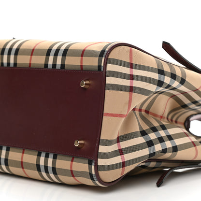 Burberry House Check Small Canterbury Tote Military Burgundy 11 of 11