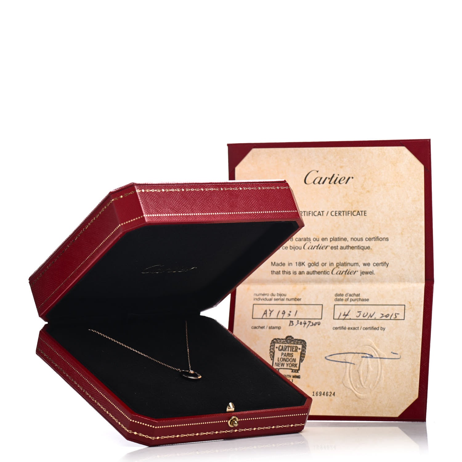 Cartier 18K Pink Gold Diamond Black Onyx XS Amulette de Cartier Pendant Necklace 5 of 5
