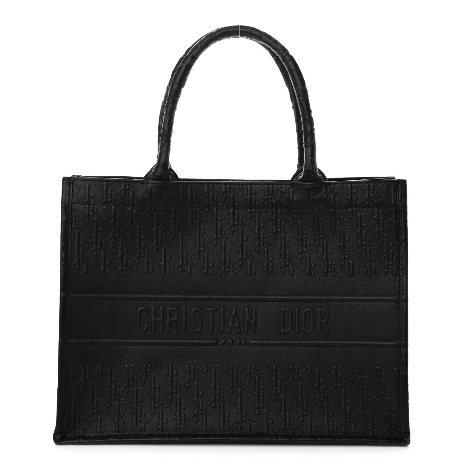 Christian Dior Oblique Calfskin Embossed Medium Book Tote Black 1 of 10