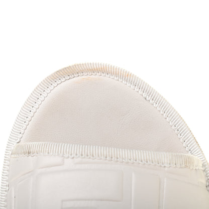 Fendi Nappa FF Embossed Espadrille Platform Sandals 38.5 Snow 8 of 8