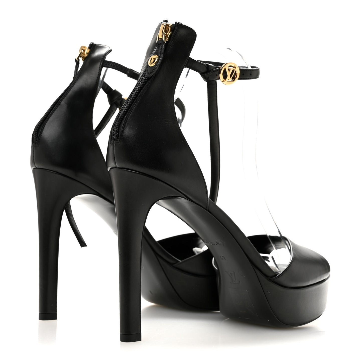 Calfskin Platform Sandals 41 Black