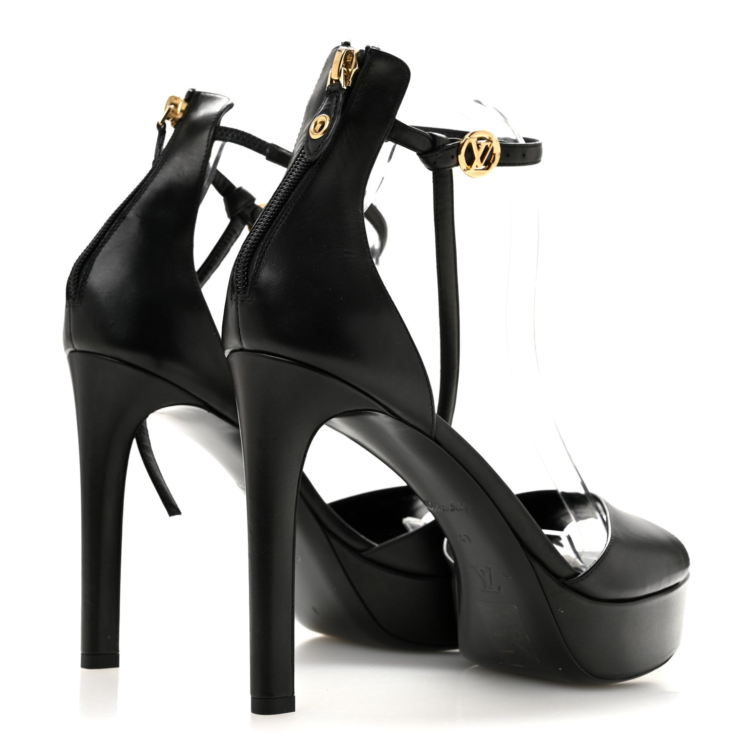Louis Vuitton Calfskin Platform Sandals 41 Black 5 of 10