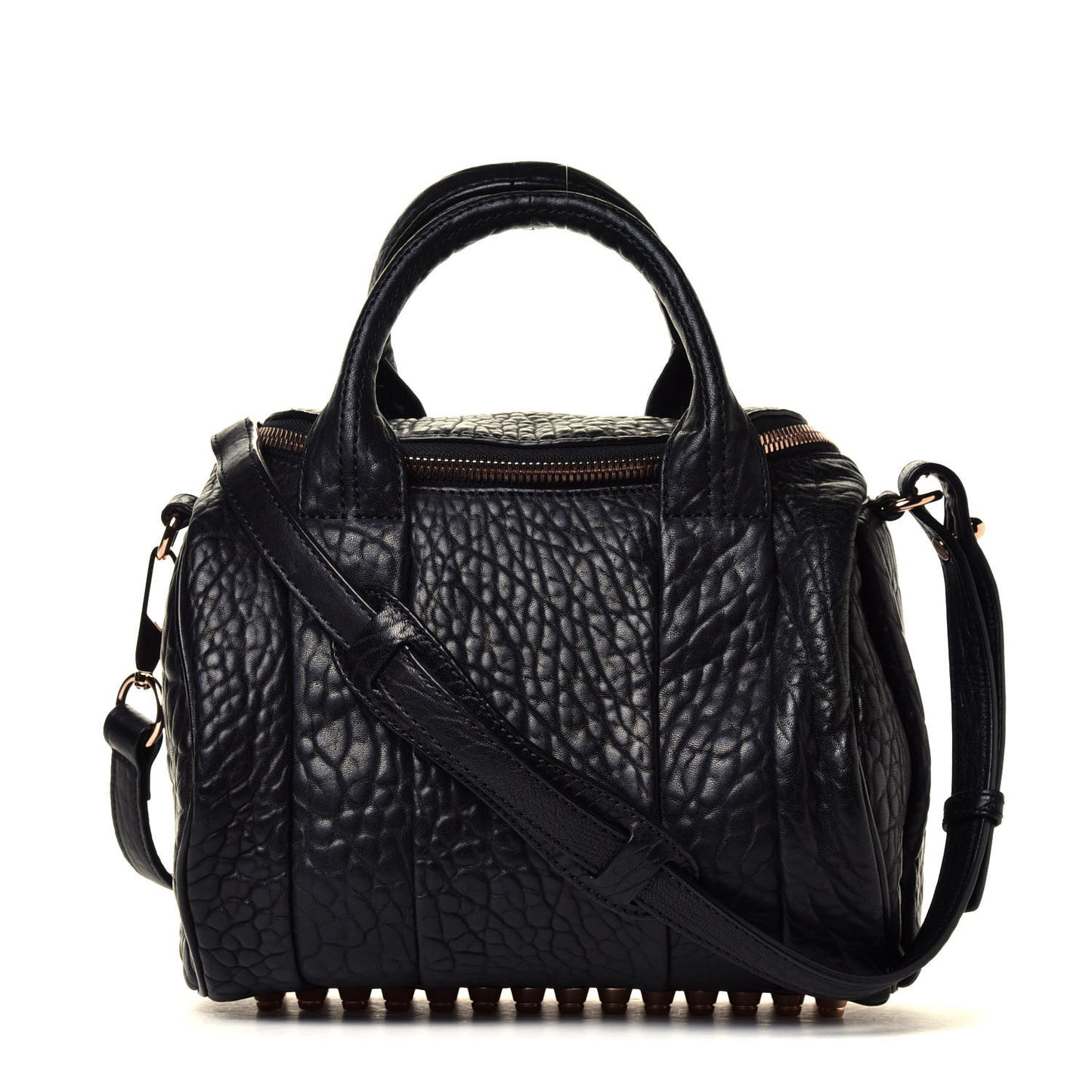 Pebbled Lambskin Rockie Black Rose Gold Hardware