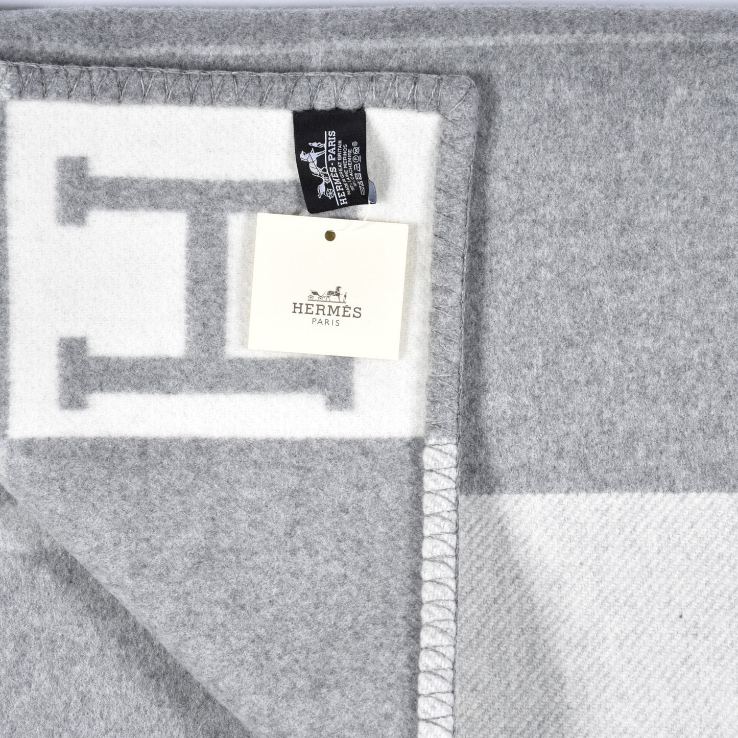 Wool Cashmere Avalon III Blanket Ecru Gris Clair