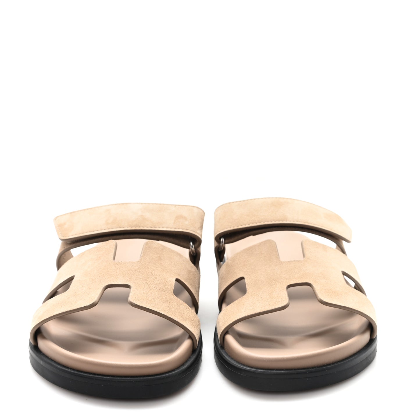 Suede Goatskin Womens Chypre Sandals 37.5 Beige Sable