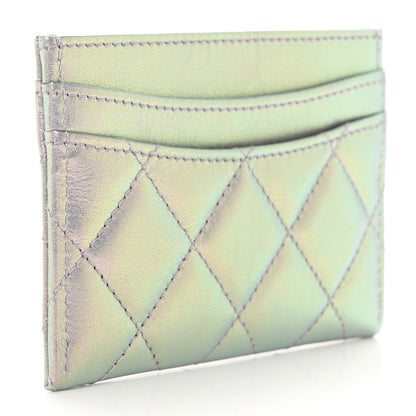 Chanel Iridescent Calfskin Quilted Card Holder Light Purple 3 of 10