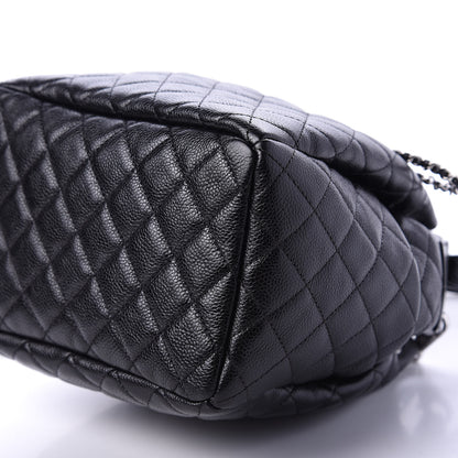 Chanel Grained Calfskin Quilted CC Chain Bucket Drawstring Bag Black 8 of 12