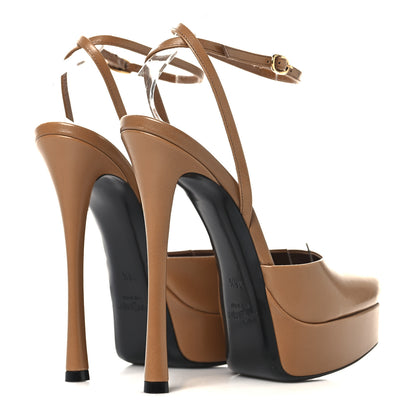 Saint Laurent Smooth Calfskin La Scandale 110 Sandals 36.5 Dark Macademia 36.5 5 of 11