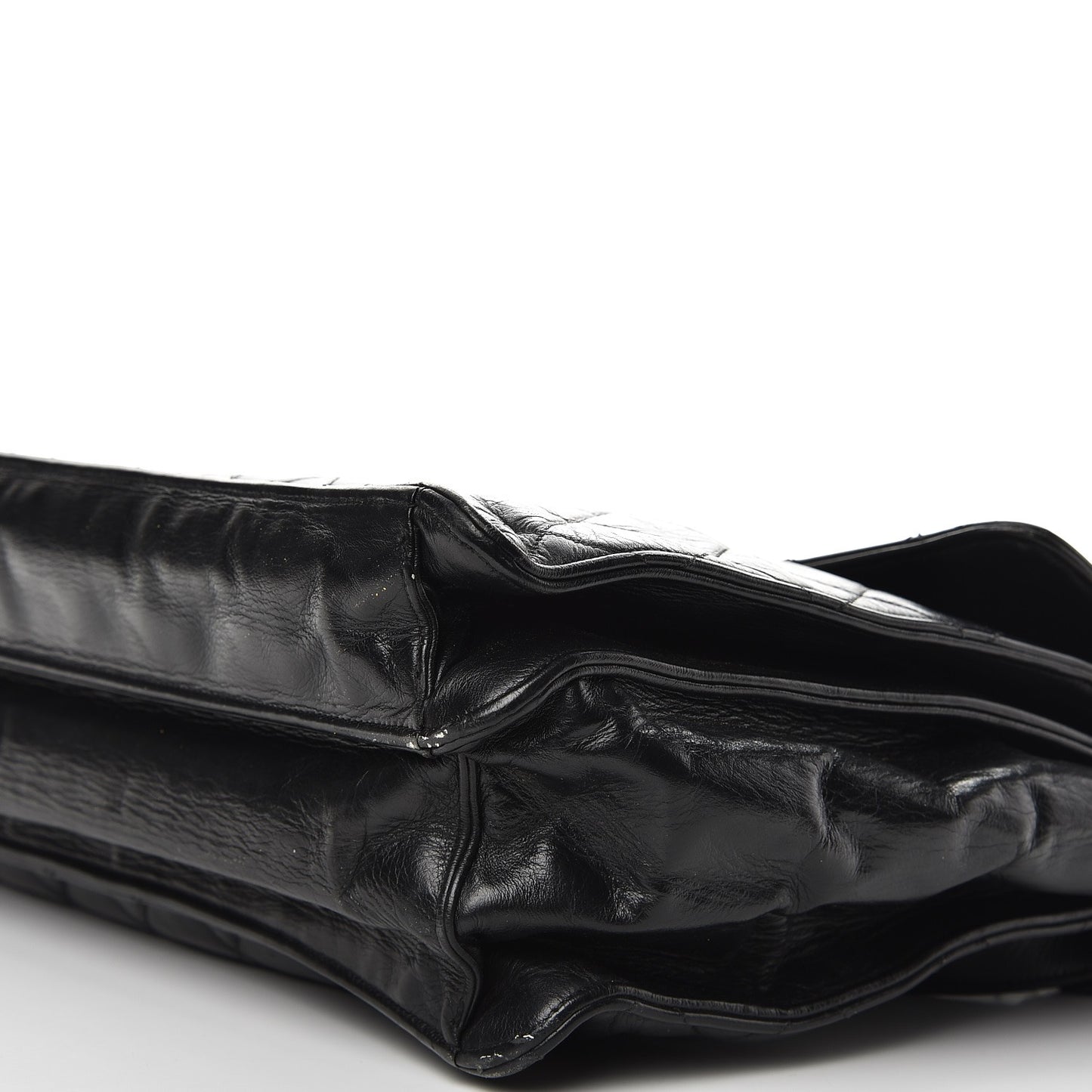 Lambskin Quilted Briefcase Laptop Bag Black