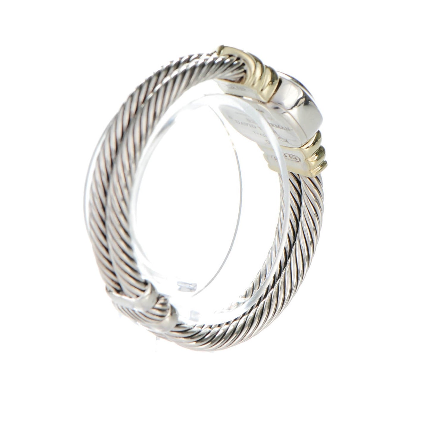 Sterling Silver 14K Yellow Gold 21mm Classic Cable Quartz Watch