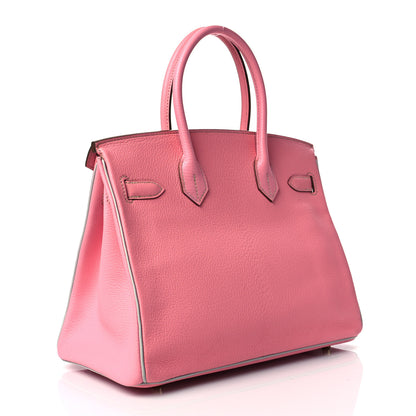 Hermes Chevre de Coromandel Horseshoe Birkin 30 Rose Confetti Gris Perle 3 of 11