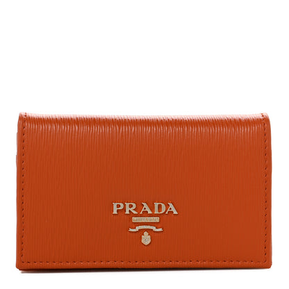Prada Vitello Move Business Card Holder Papaya 1 of 7