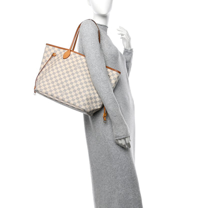 Louis Vuitton Damier Azur Neo Neverfull MM Rose Ballerine 2 of 12