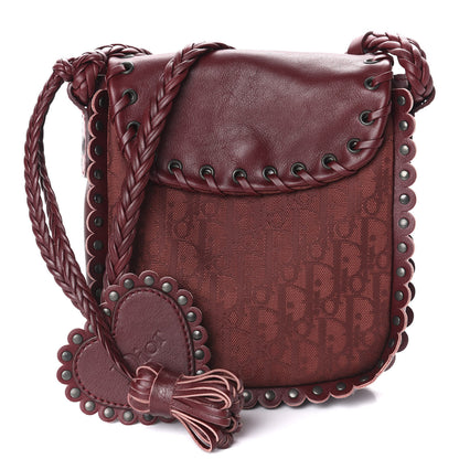Christian Dior Monogram Braided Crossbody Bag Burgundy 1 of 10