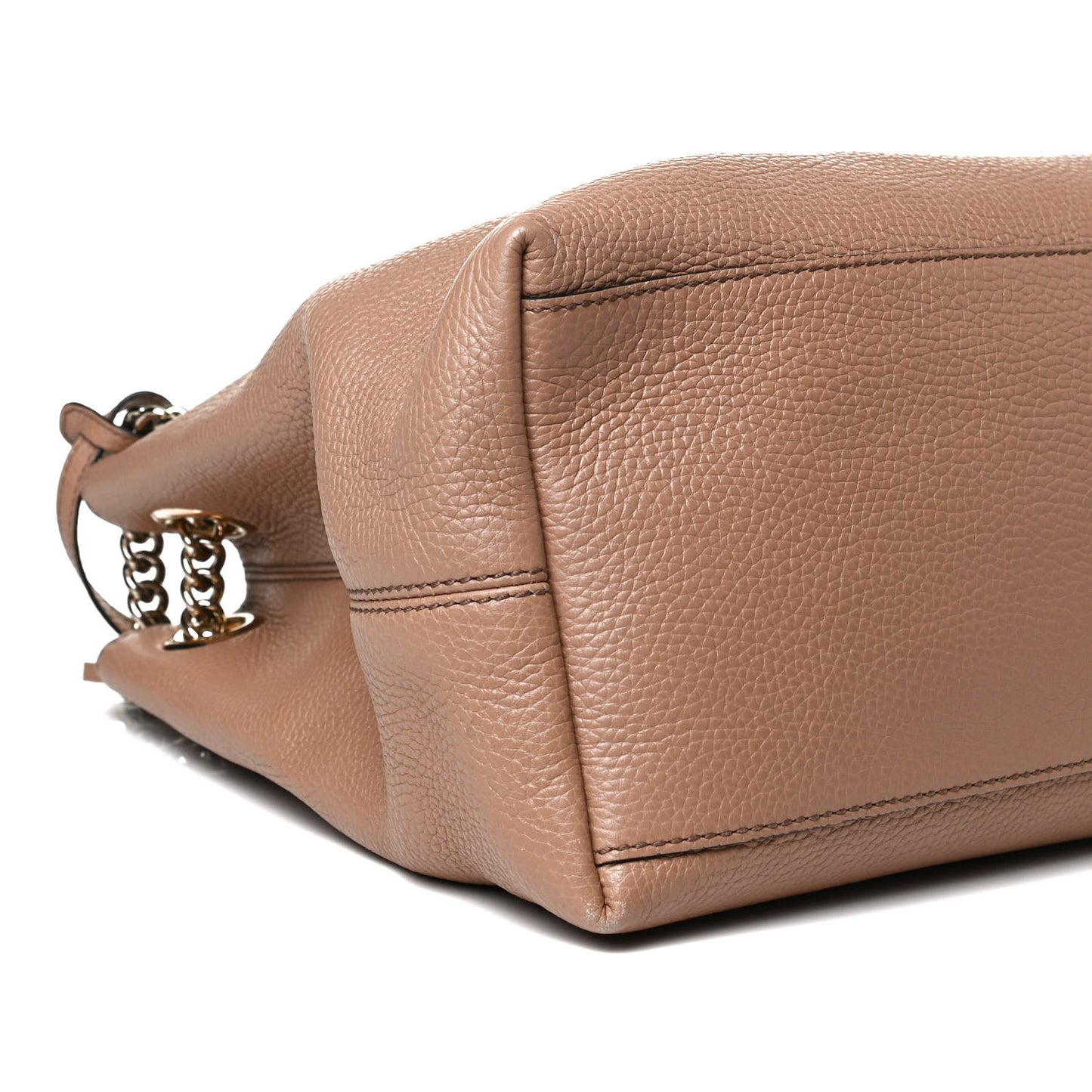 Pebbled Calfskin Medium Soho Chain Shoulder Bag Camelia