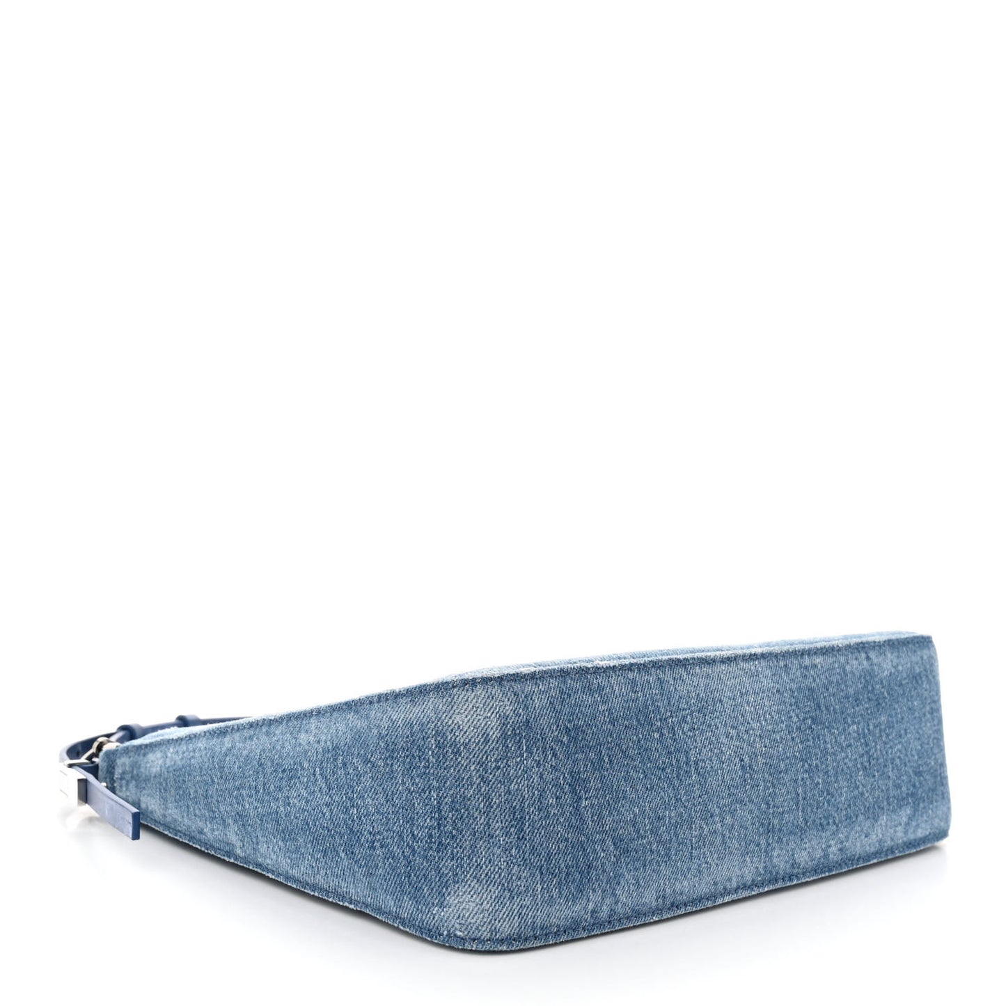 Denim Small Moon Cut Out Shoulder Bag Blue