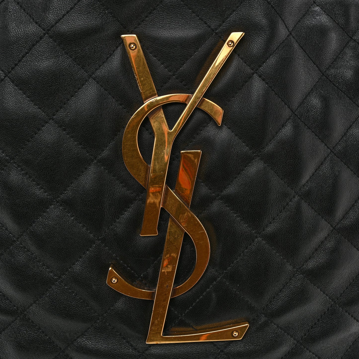 Lambskin Quilted Maxi Icare Shopping Tote Black