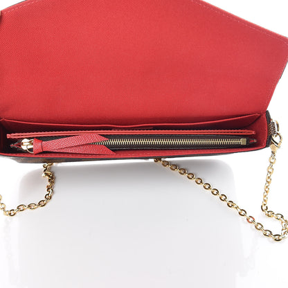 Louis Vuitton Damier Ebene Pochette Felicie Chain Wallet 9 of 14