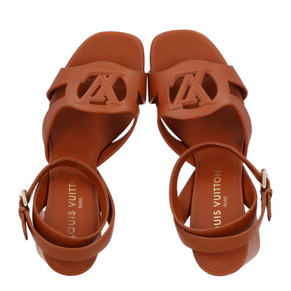 Louis Vuitton Calfskin LV Isola Sandals 40 Cognac 2 of 10