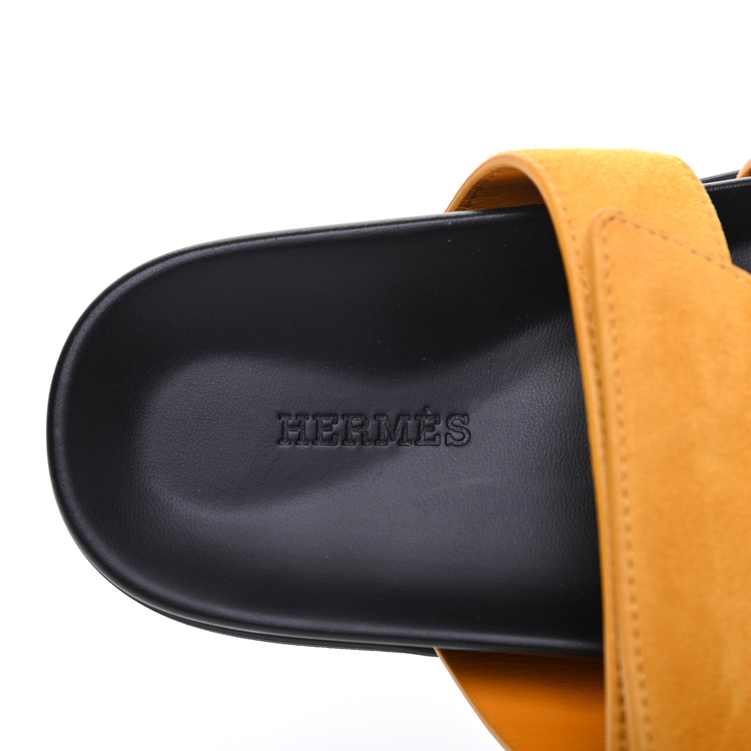 Hermes Suede Goatskin Womens Chypre Sandals 35.5 Jaune Mimosa 7 of 8