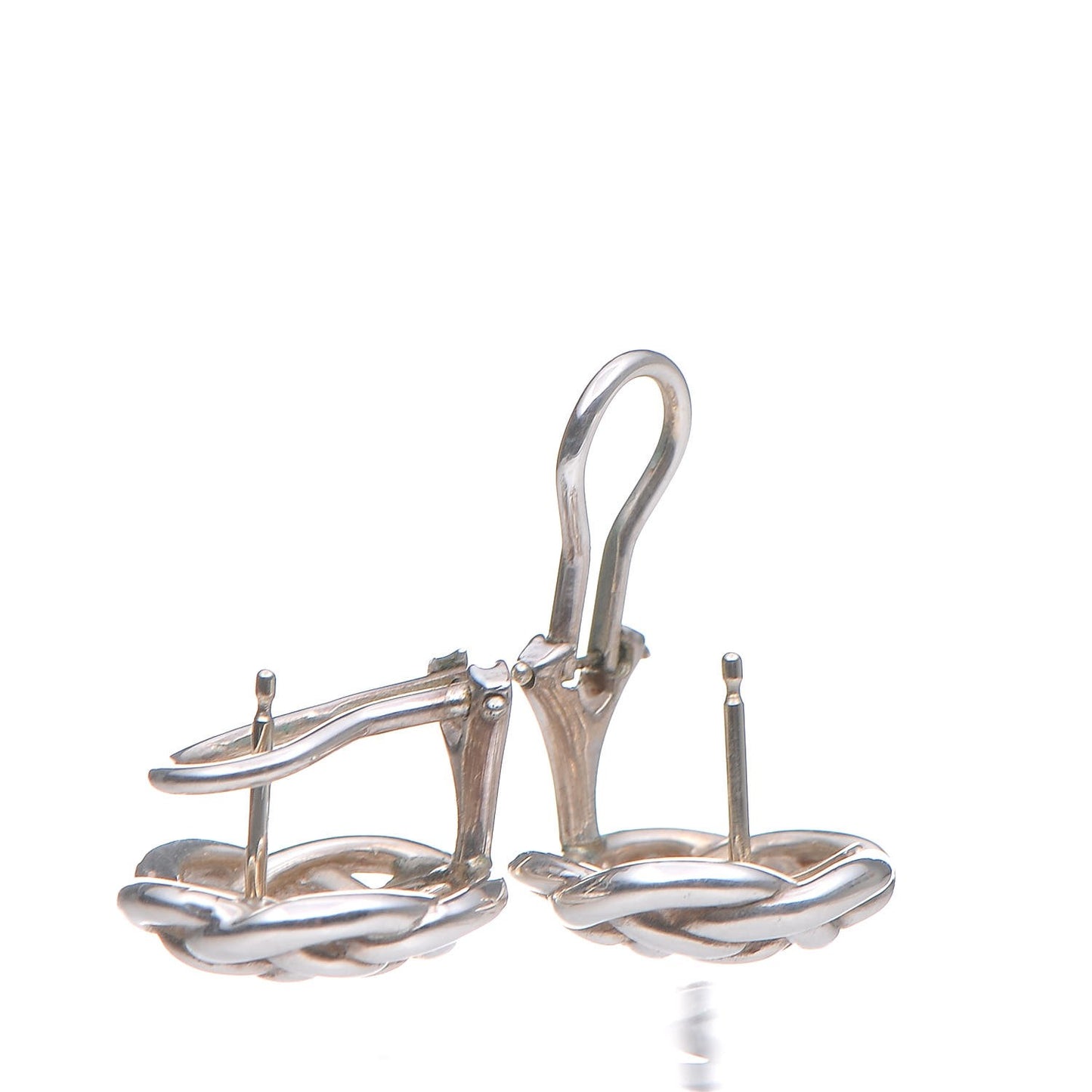 Sterling Silver Flower Knot Earrings