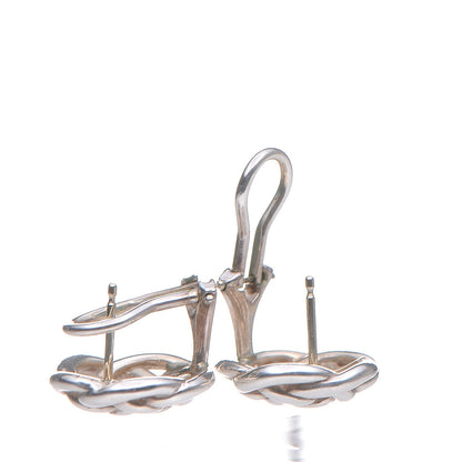 Tiffany Sterling Silver Flower Knot Earrings 3 of 5