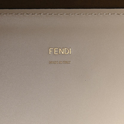 Fendi Glazed Fabric Vitello King Plexiglass FF 1974 Logo Hairdo Girls Inlay Medium Fendi Sunshine Shopper Tote Mogano Panna Multicolor 10 of 16