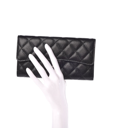 Chanel Caviar Quilted Large Flap Wallet Black 2 of 9