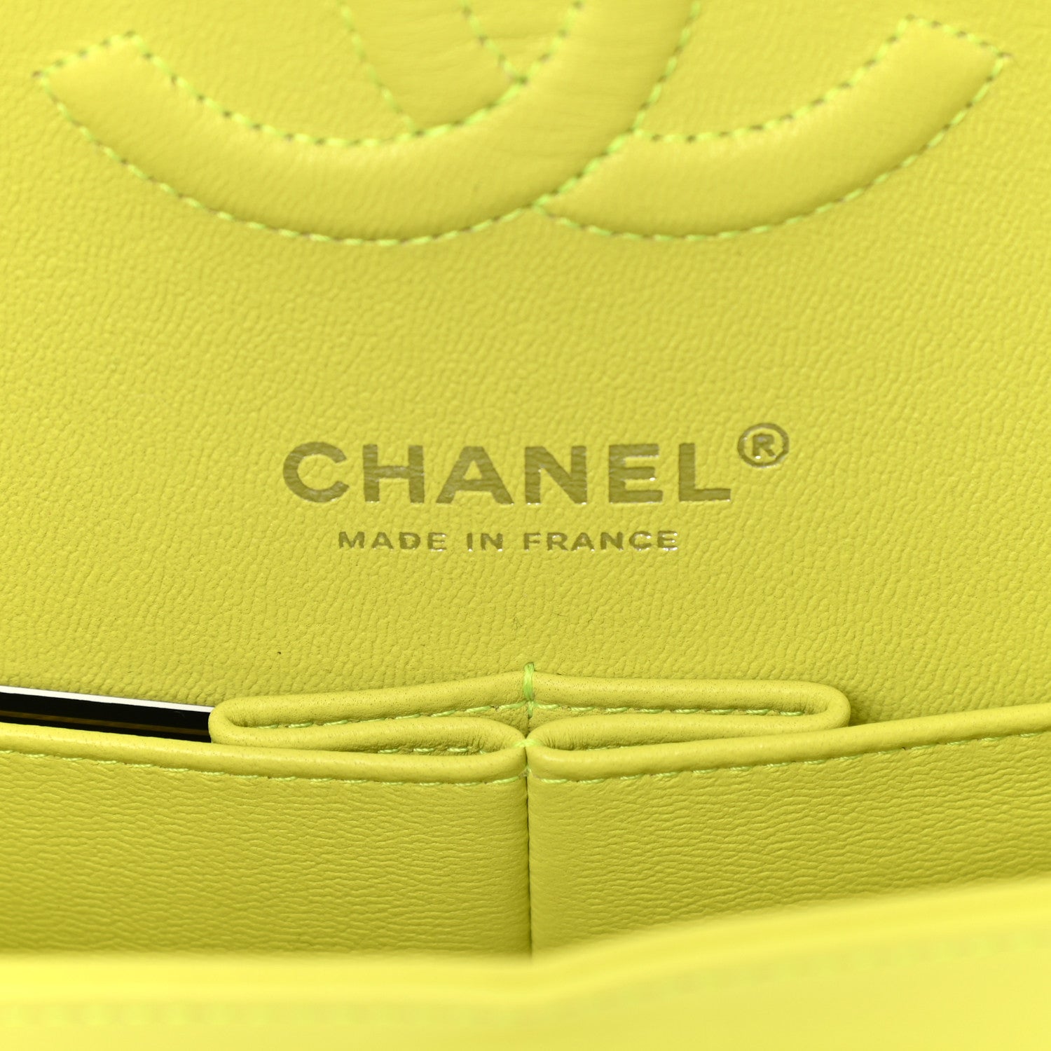 Chanel Lambskin Quilted Medium Double Flap Yellow 5 of 12