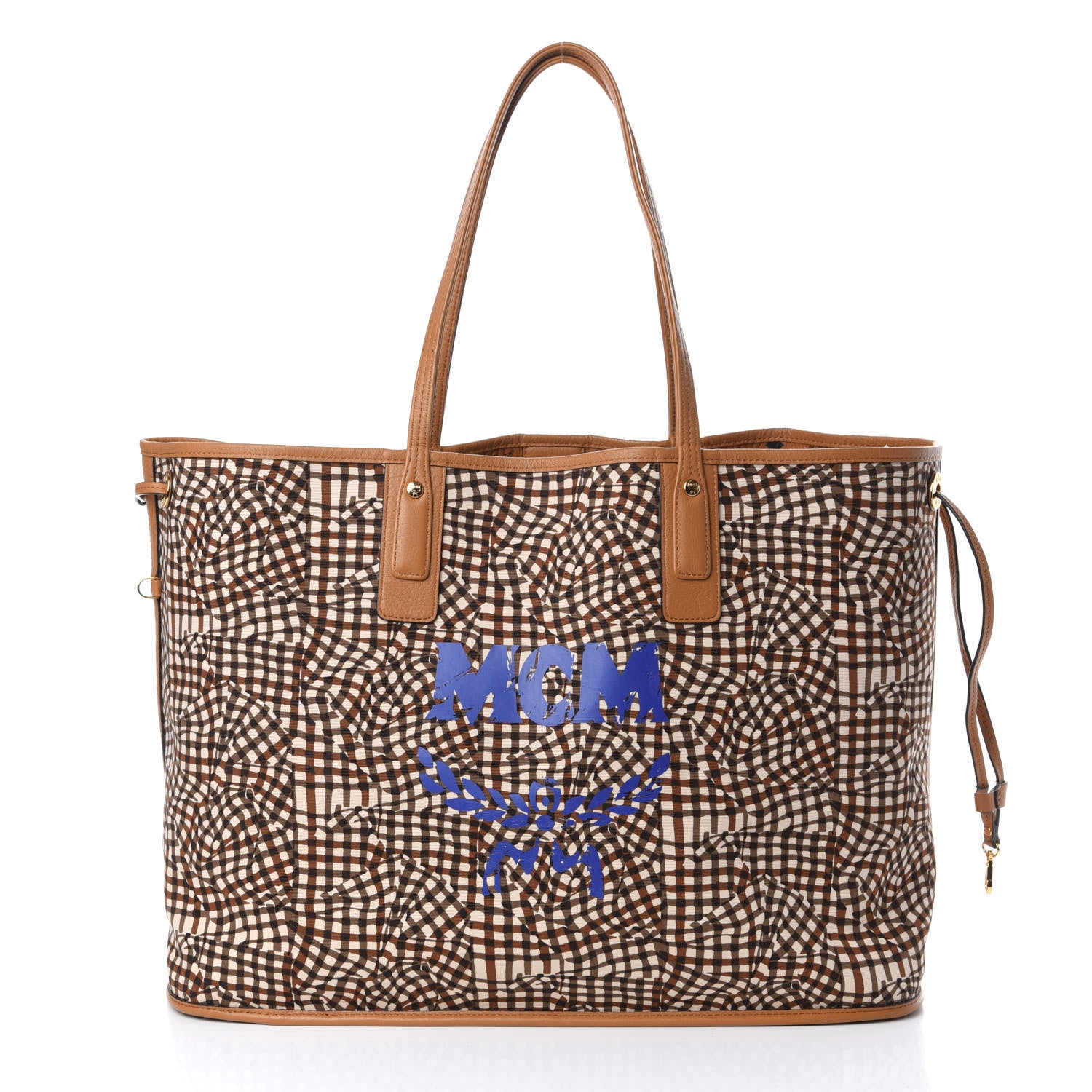 MCM Visetos Large Liz Reversible Shopper Tote Cognac 3 of 14