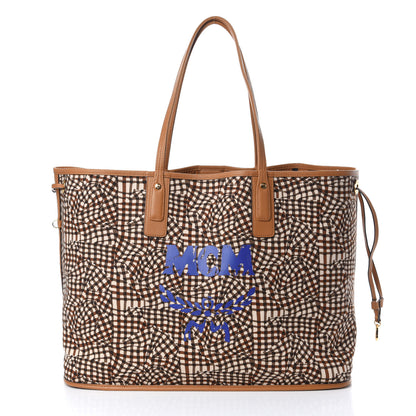 MCM Visetos Large Liz Reversible Shopper Tote Cognac 3 of 14