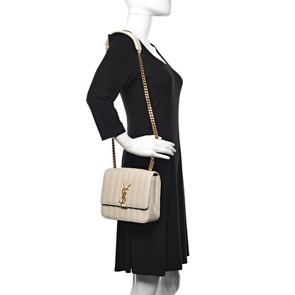 Saint Laurent Lambskin Matelasse Monogram Medium Vicky Chain Bag Crema Soft 2 of 16