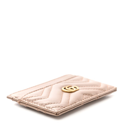 Gucci Calfskin Matelasse GG Marmont Card Holder Porcelain Rose 4 of 6