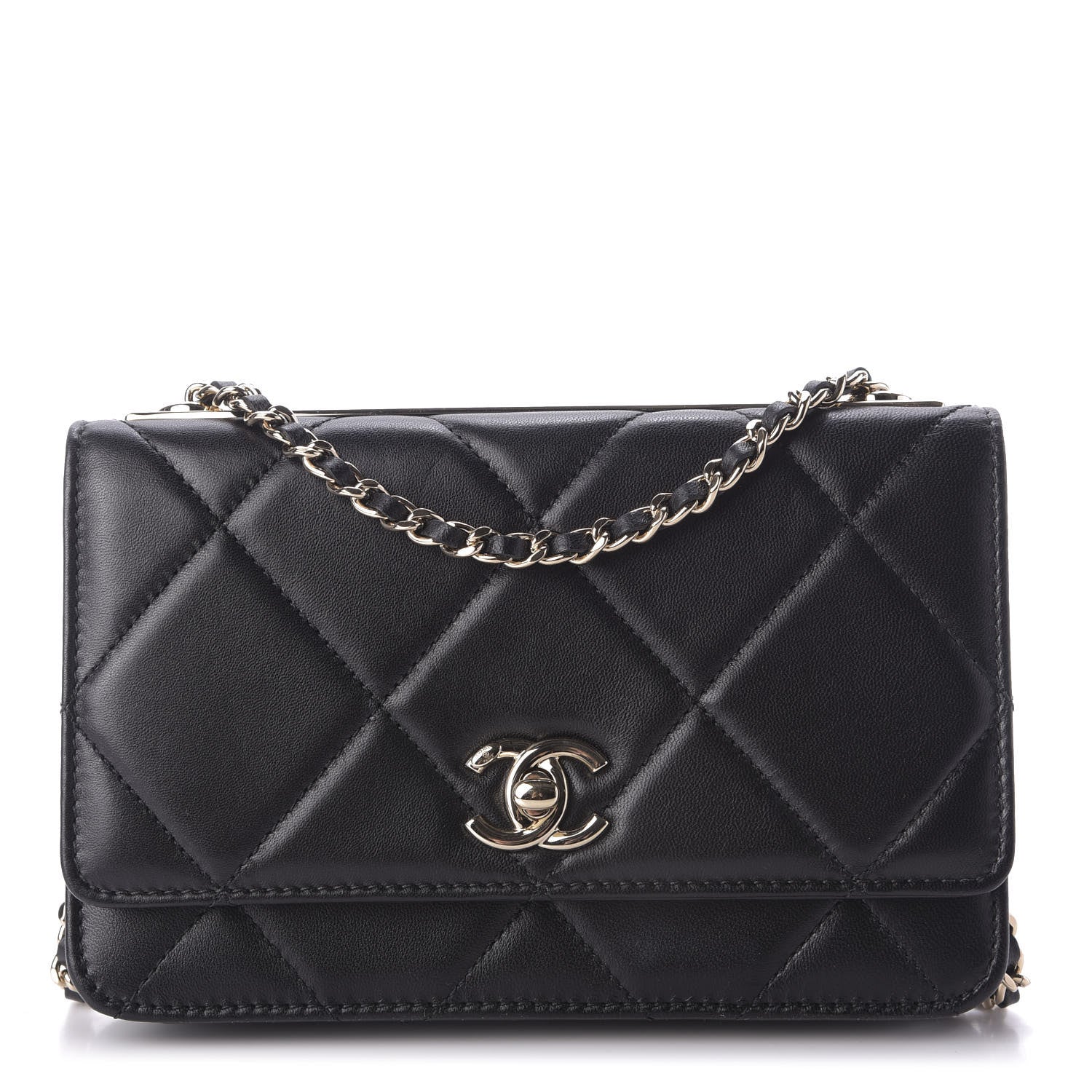 Chanel Lambskin Quilted Trendy CC Wallet On Chain WOC Black 1 of 11