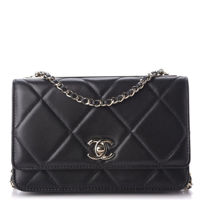 Chanel Lambskin Quilted Trendy CC Wallet On Chain WOC Black 1 of 11