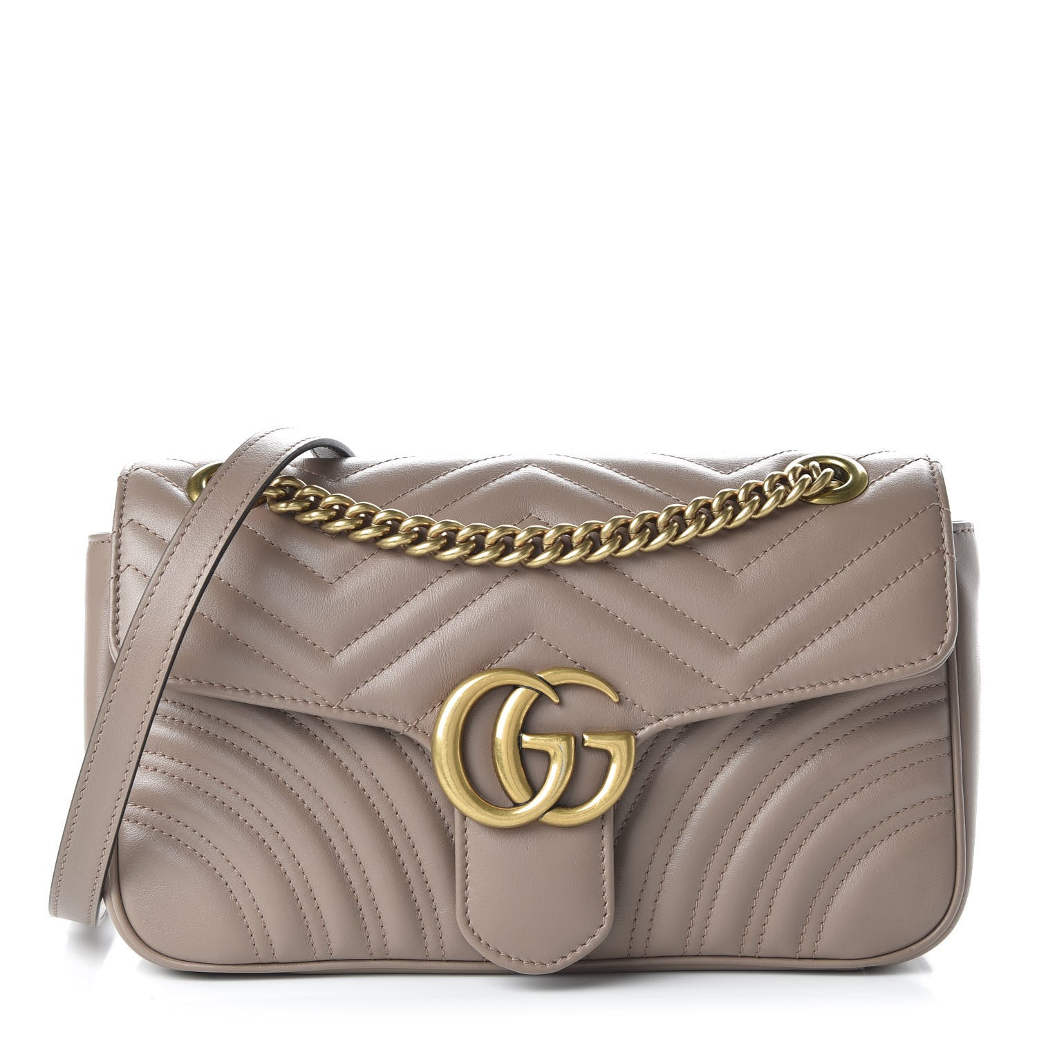 Gucci Calfskin Matelasse Small GG Marmont Shoulder Bag Porcelain Rose 1 of 10